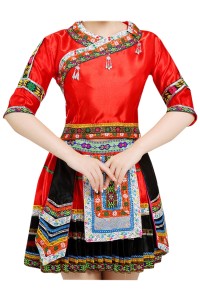 Design Miao costumes, custom-made Miao and Yi clothes, Yi female minority performance costumes, Tujia dance costumes, ethnic style SKDO019 detail view-2